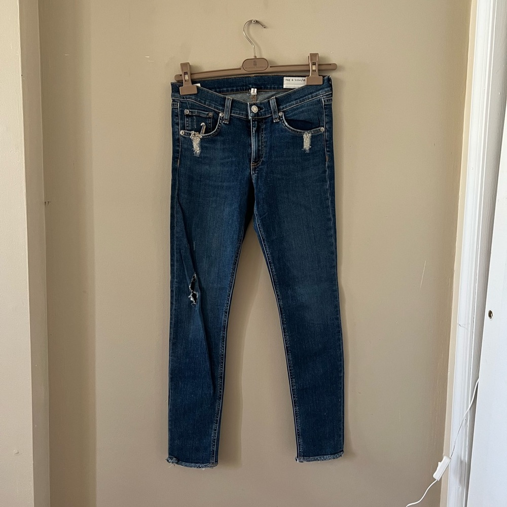 Rag and bone distressed denim stretchy jeans